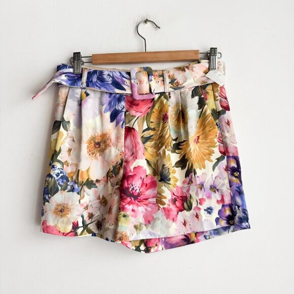 Jason Wu Floral Belted Short Shorts 2 - Picture 4 of 6